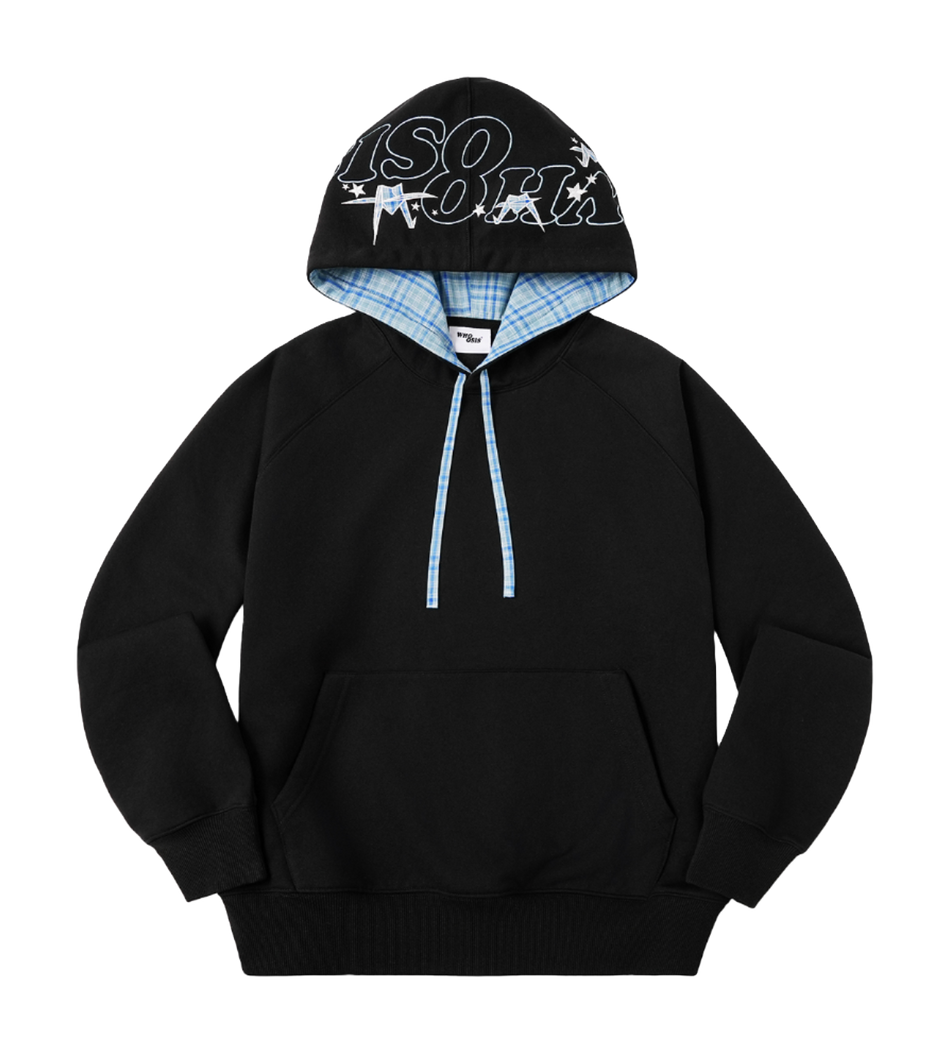 WHOOSIS Thousand Paper Crane Splicing Grid Casual Loose Plush Versatile Campus Hoodie Hoodie Sweatshirt Unisex  vjsneaker.com