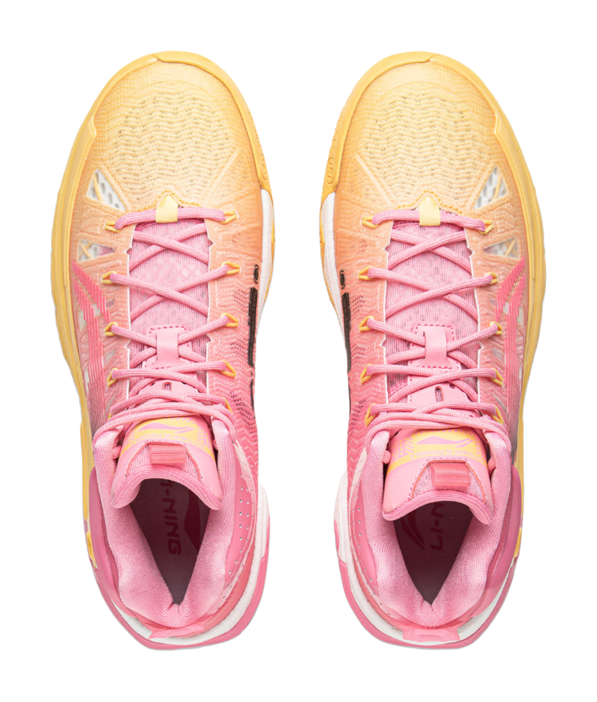 Li Ning Jie Ao 2High Basketball Shoes Mens High top Fairy Pink/Soft Apricot Yellow  VJSNEAKER