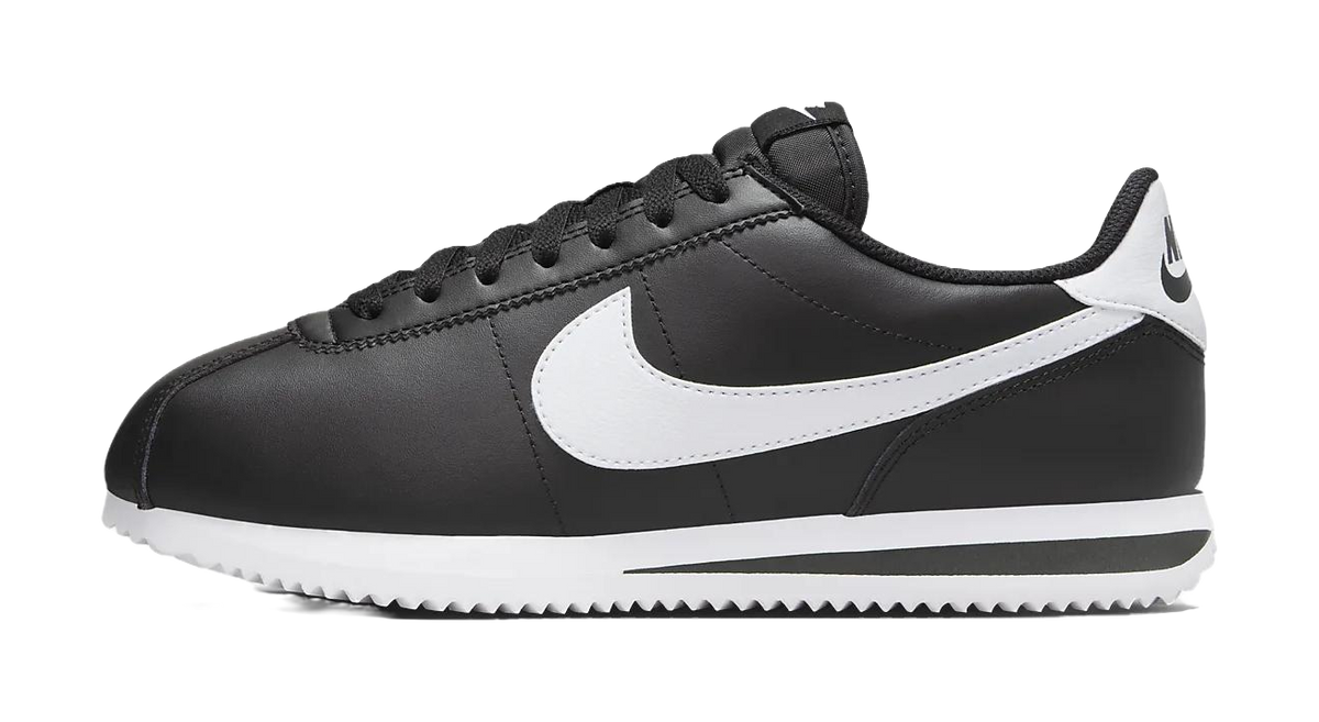 Nike Cortez Leather Black White Womens  vjsneaker.com