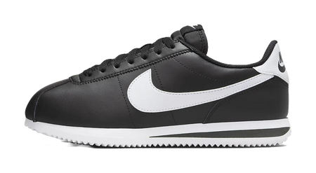 Nike Cortez Leather Black White Womens  vjsneaker.com