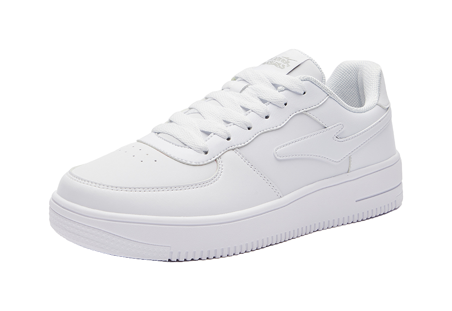 ERKE Men's Low-Top Skateboard Shoes - Classic Fabric & Synthetic Leather Sneakers Breathable & Durable Silver 