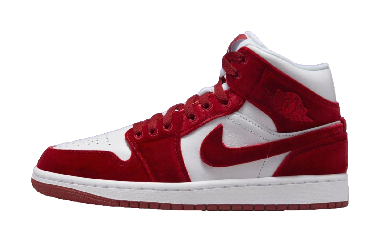 Jordan 1 Mid Se Red Velvet Womens  vjsneaker.com