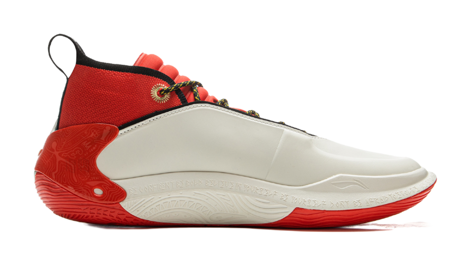 LiNing Wow11 Cushioning Anti-Slip And Wear-Resistant Lightweight Rebound Mid-Top Basketball Shoes Mens White Red  VJSNEAKER