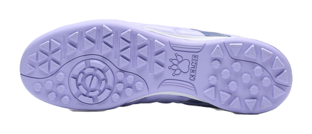 Lilac purple TF turf soccer shoes outsole with round studs and traction tread pattern