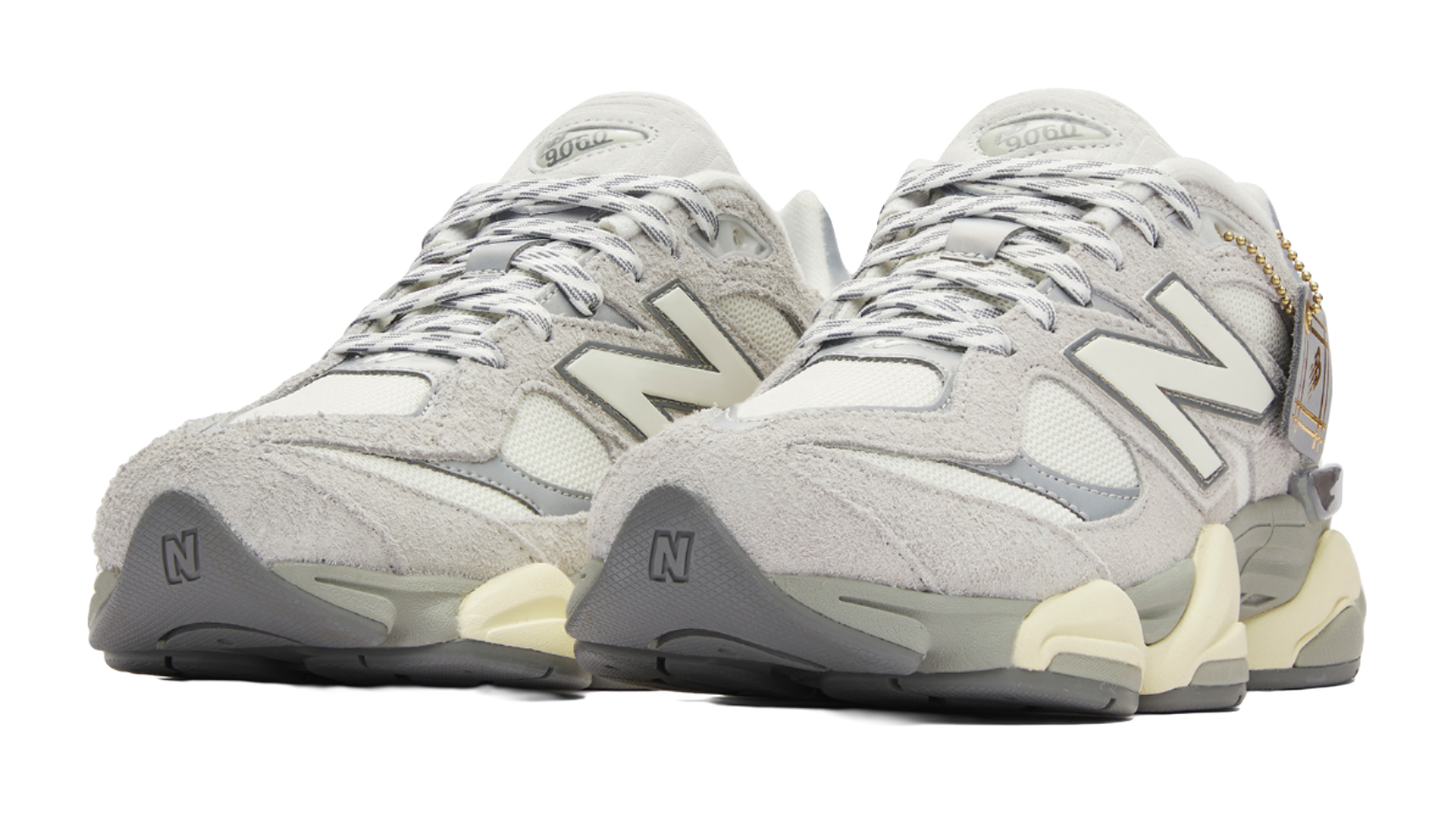 9060 New Balance Light Grey White  vjsneaker.com