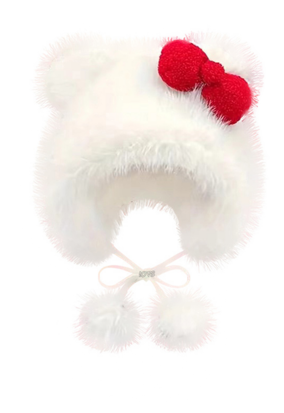 【 Cat Simulator 】 IOTS Original Cat Cute Cat Bow Plush Hat Warm and Antifreeze Ears High Quality Cotton Hat Polyester Fiber Woolen Hat Male Female Same Style Couple's Style  vjsneaker.com