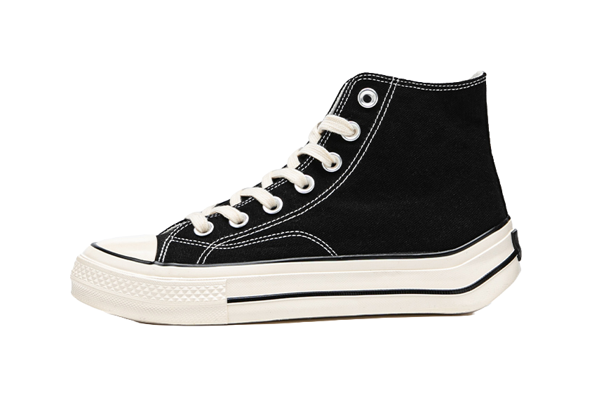 WARRIOR Cloud Sail Series Canvas Shoes Unisex High top Black 