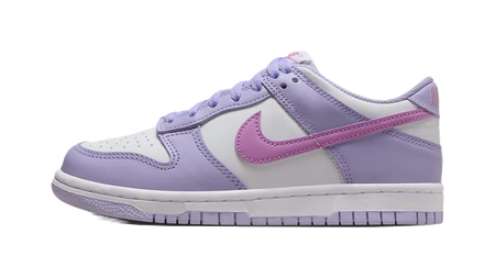 Nike Dunk Synthetic Leather Slip Resistant Abrasion Resistant Low top Kids Skateboarding Shoes Purple White Unisex  VJSNEAKER