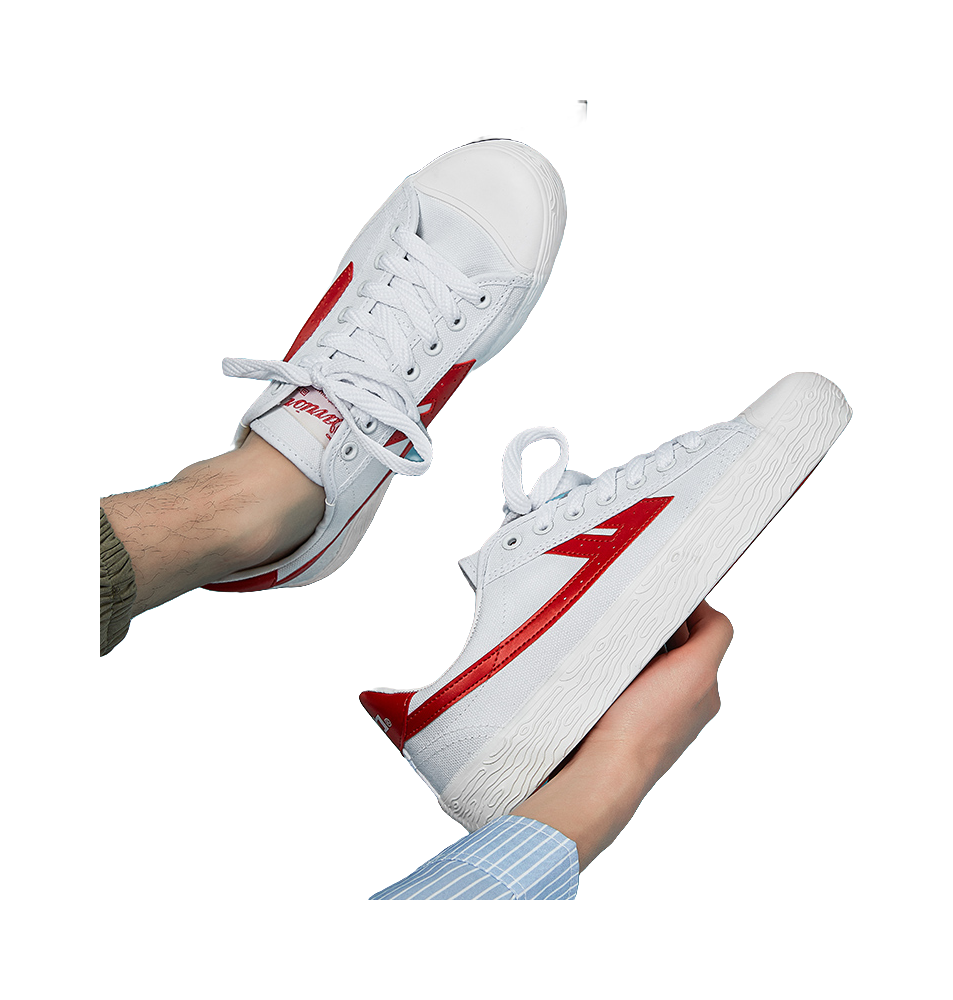 WARRIOR Canvas Shoes Unisex Low top White Red 