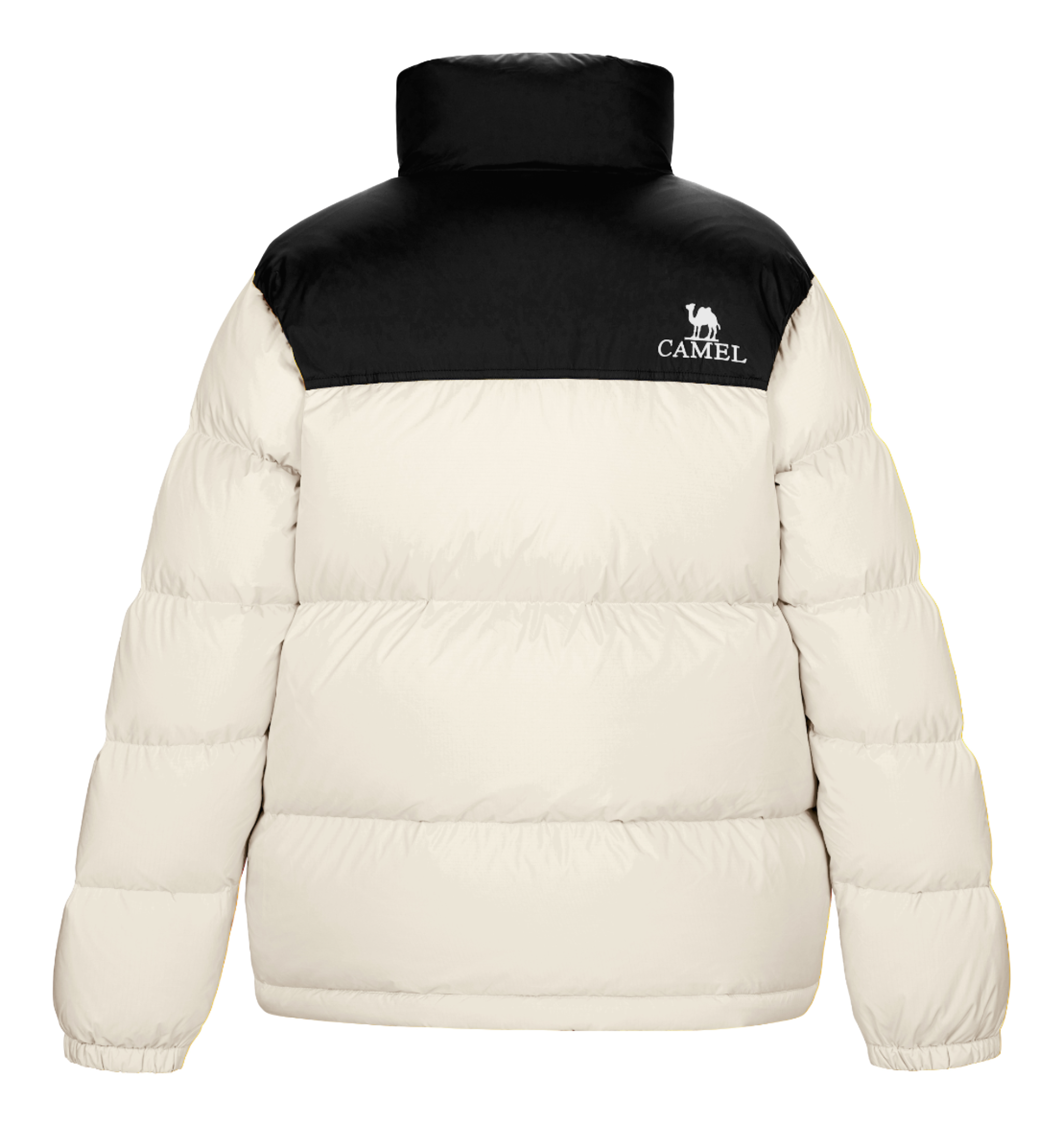 CAMEL Outdoor Color Block Soft Windproof Cold Resistant Down Jacket Unisex  vjsneaker.com