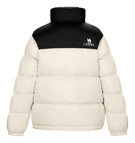 CAMEL Outdoor Color Block Soft Windproof Cold Resistant Down Jacket Unisex  vjsneaker.com