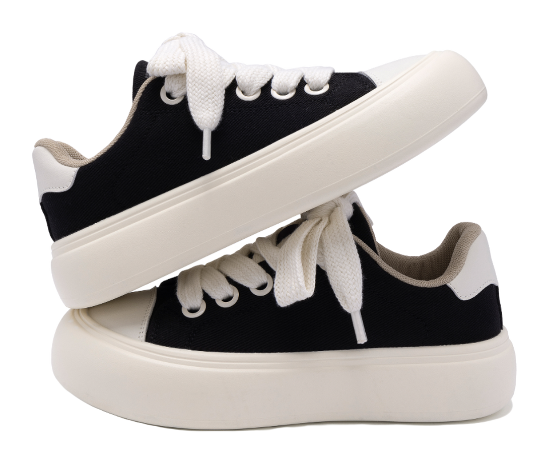 HUANQIU Coverage Slip Resistant Lightweight Height Increasing Low top Skateboard Shoes Men's Black 