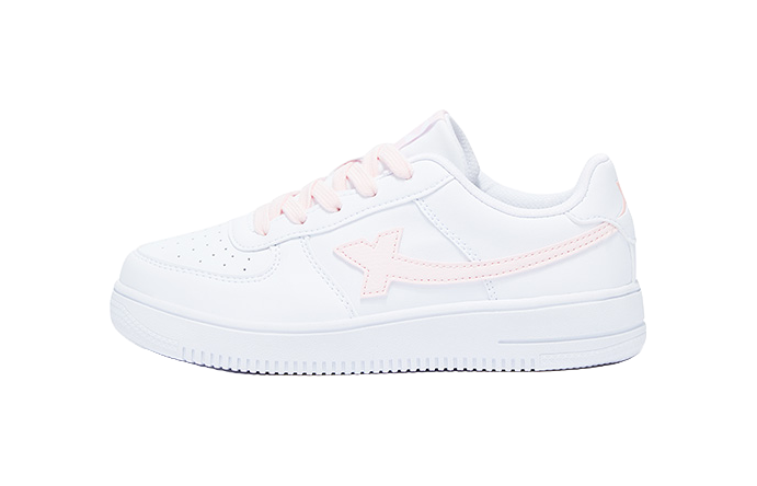 XTEP Air Force 1 Abrasion Resistant Breathable Slip Resistant Low top Kids' Skateboarding Shoes White Pink Teenagers 