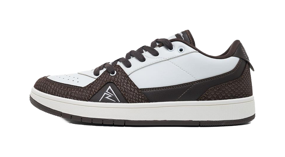 RIGORER Reaves Slip Resistant Breathable Abrasion Resistant Low top Thin Sole Skateboard Shoes Mens White Brown  vjsneaker.com
