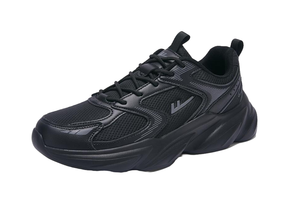 Warrior Slip Resistant Abrasion Resistant Low top Running Shoes Unisex All Black 