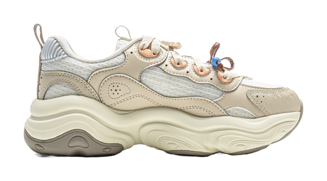 LiNing Honey Cushioning, Slip Resistant, Abrasion Resistant Support Low top Chunky Sneakers Women's Ivory Dune Khaki 