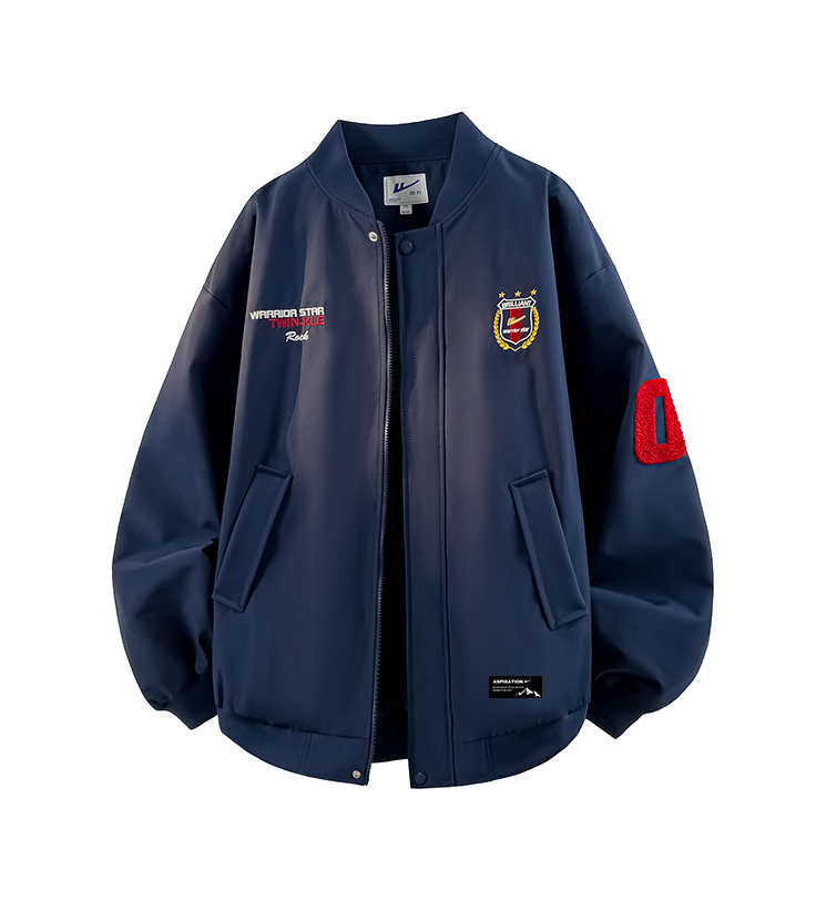 Warrior Revival Tide Cloud Sail Series Autumn and Winter Versatile Digital Loose Casual Plus Cotton Thick Long Sleeve Cotton Jacket Cotton Coat Baseball Jacket Unisex  VJSNEAKER