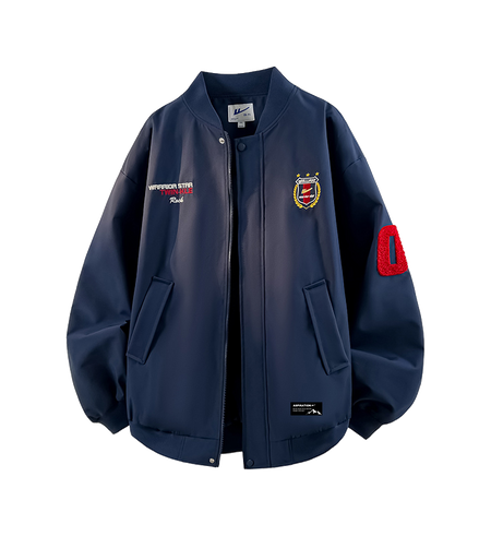 Warrior Revival Tide Cloud Sail Series Autumn and Winter Versatile Digital Loose Casual Plus Cotton Thick Long Sleeve Cotton Jacket Cotton Coat Baseball Jacket Unisex  VJSNEAKER