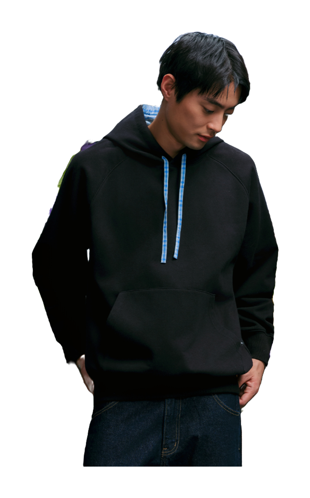 WHOOSIS Thousand Paper Crane Splicing Grid Casual Loose Plush Versatile Campus Hoodie Hoodie Sweatshirt Unisex  vjsneaker.com