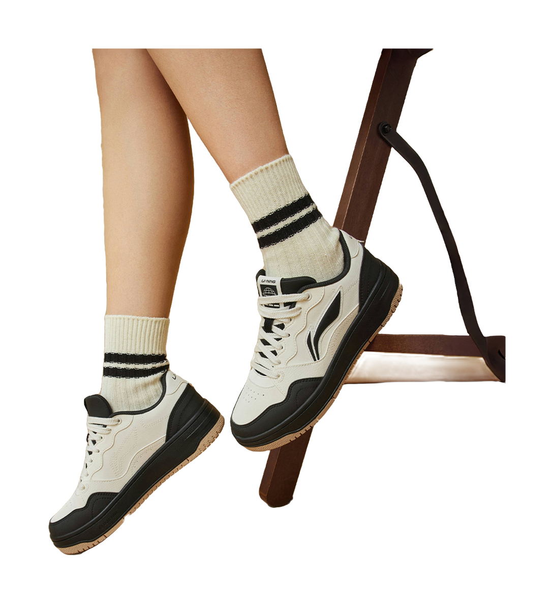 LiNing Tianji Soft Slip Resistant, Abrasion Resistant, Breathable Low top Skateboard Shoes Women's White Black 