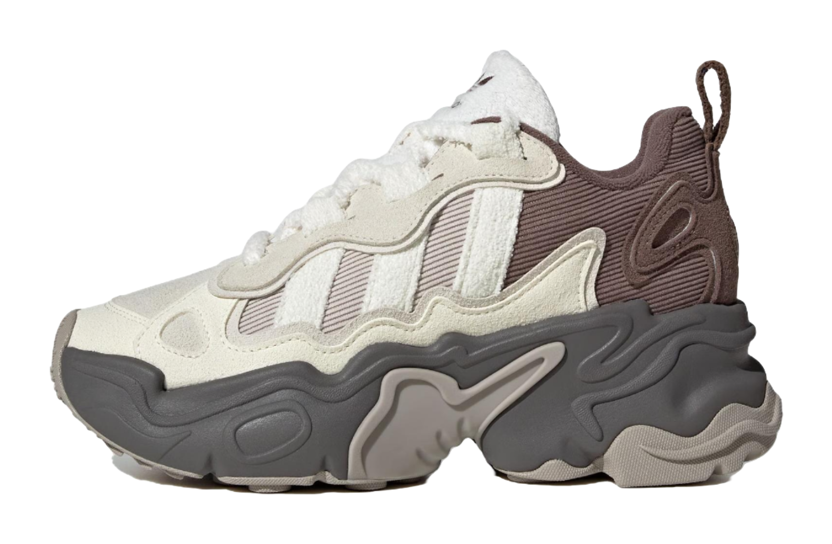 Adidas Originals Ozthemis Slip Resistant Abrasion Resistant Low top Chunky Sneakers Womens White Brown  vjsneaker.com