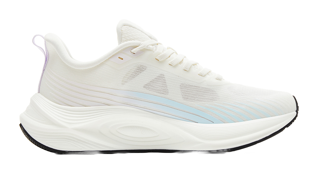 PEAK Shock Absorbers Slip Resistant Abrasion Resistant Lightweight Low top Running Shoes Women's Ivory Purple 