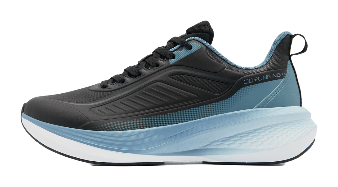 QIAODAN Rainwing 4.0 Running Shoes Men's Low top Black/Cloud Gray Blue 