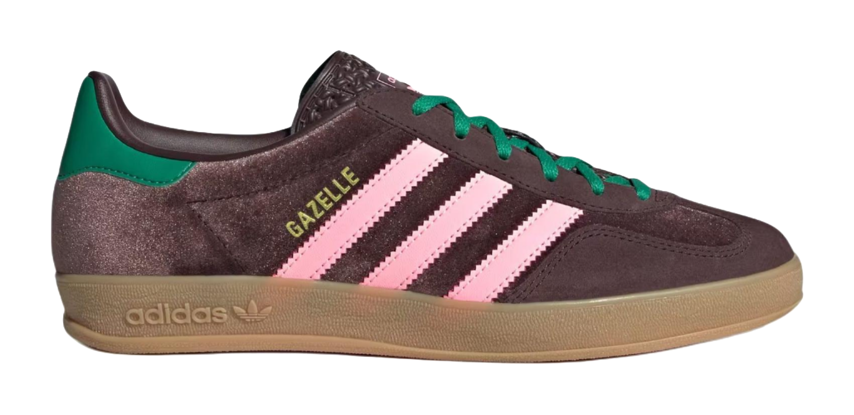 Adidas Wmns Gazelle Indoor Dark Brown Pink Green Velvet Womens  vjsneaker.com