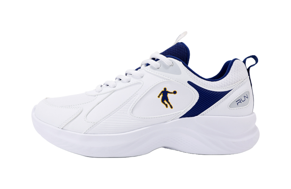 QIAODAN Slip Resistant Abrasion Resistant Low top Running Shoes Men's White Blue 