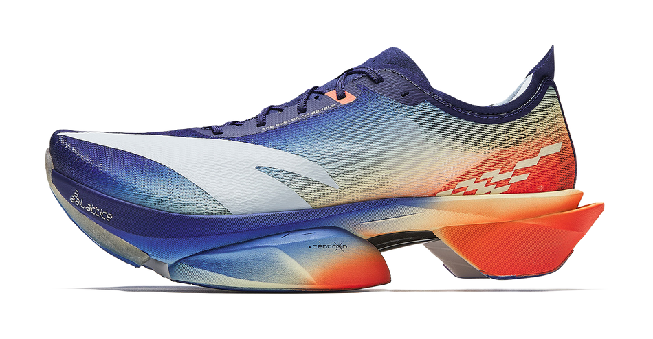 ANTA Running Shoes Womens Low Top Colorful Ribbon Blue/Light Mist Gray/Fluorescent Heat Orange