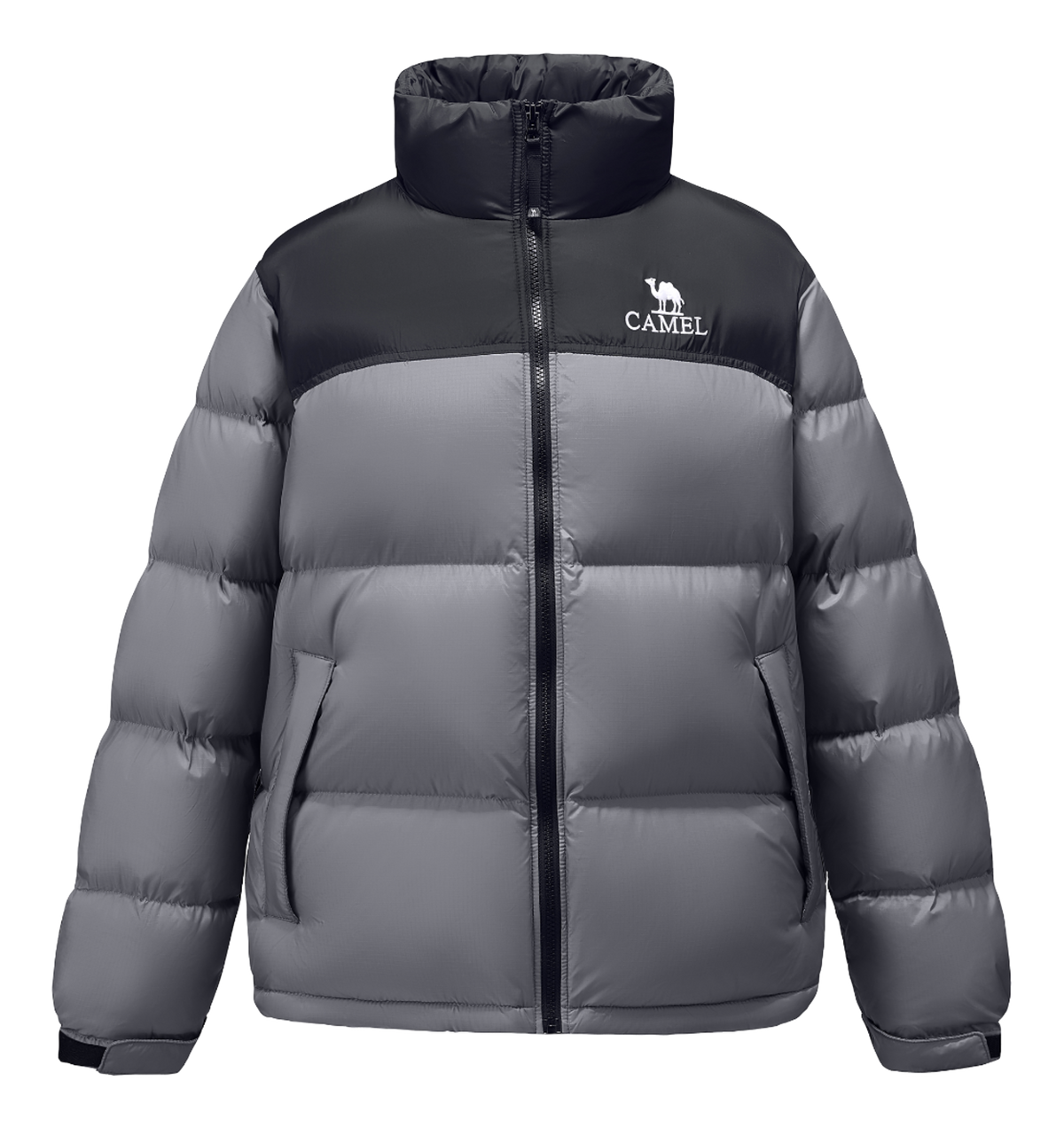 CAMEL Outdoor Color Block Soft Windproof Cold Resistant Down Jacket Unisex  vjsneaker.com