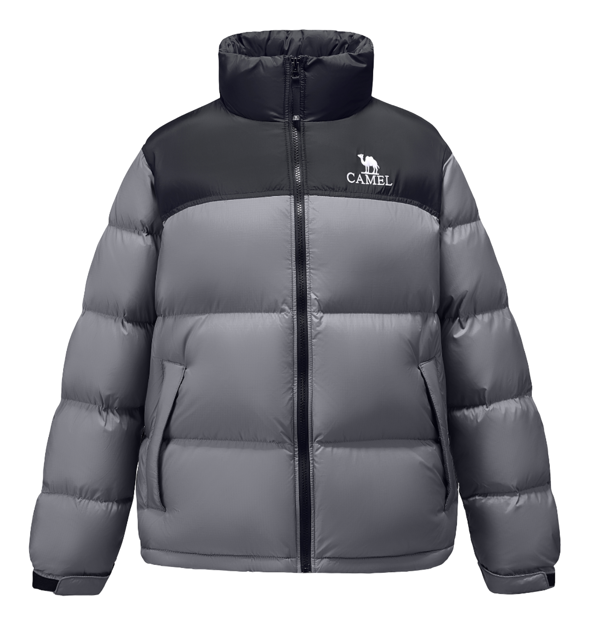 CAMEL Outdoor Color Block Soft Windproof Cold Resistant Down Jacket Unisex  vjsneaker.com