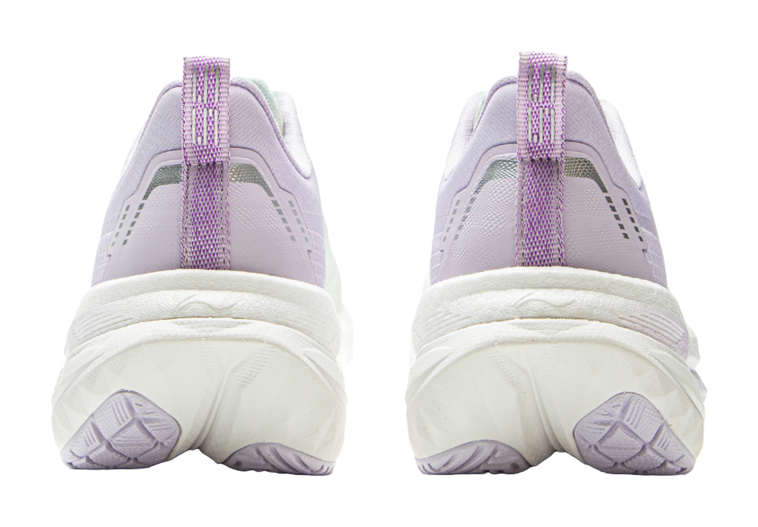 LiNing Shock Absorbers Slip Resistant Abrasion Resistant Breathable Low Top Running Shoes Women's White Purple 