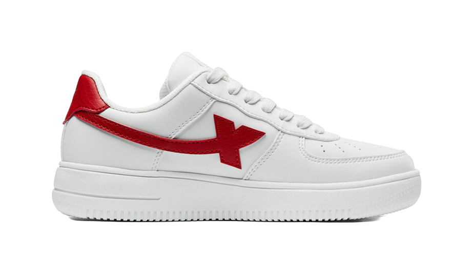 XTEP Air Force 1 Slip Resistant Abrasion Resistant Low top Skateboard Shoes Women's White Red 