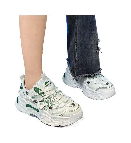 Warrior Abrasion Resistant Breathable Height Increasing Low top Chunky Sneakers Mens  vjsneaker.com