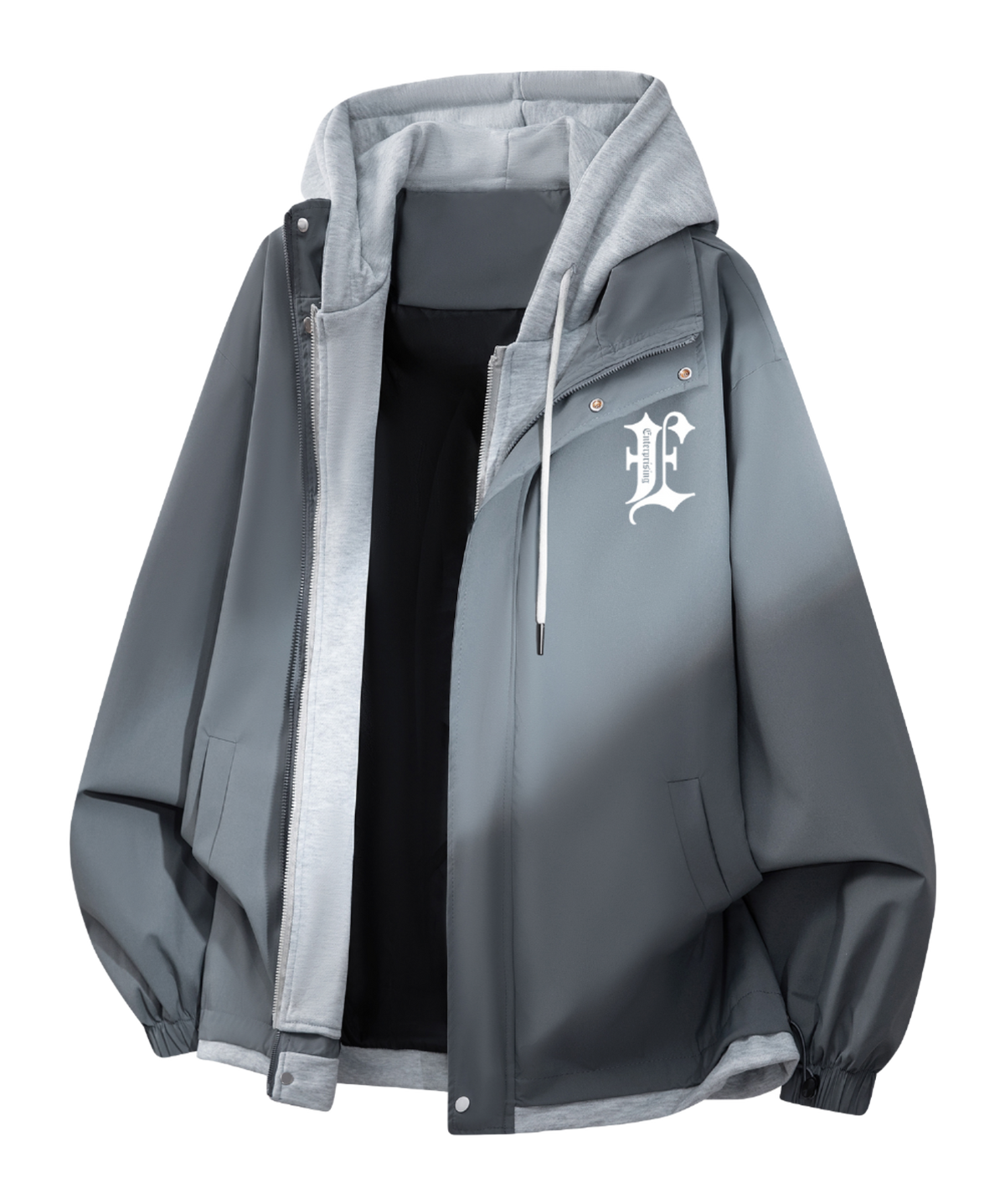 Warrior retro American solid color fake two-piece splicing contrasting loose and versatile hooded pilot with thick cotton lining, graphene heat storage insulation, warm work clothes, cotton jacket jacket, unisex  VJSNEAKER