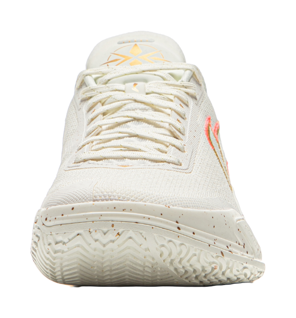 LiNing Knife 5 Slip Resistant Coverage Lightweight Rebound Low top Performance Basketball Shoes Mens White Gold  VJSNEAKER