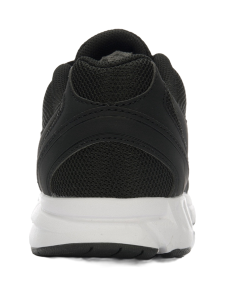 Li-Ning running shoe heel view, black mesh panel and white midsole