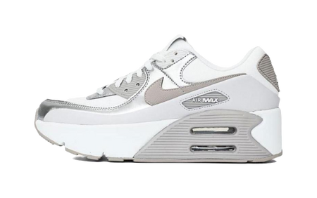 Nike Air Max 90 LV8 Summit White Vast Grey Metallic Platinum College Grey Womens  vjsneaker.com