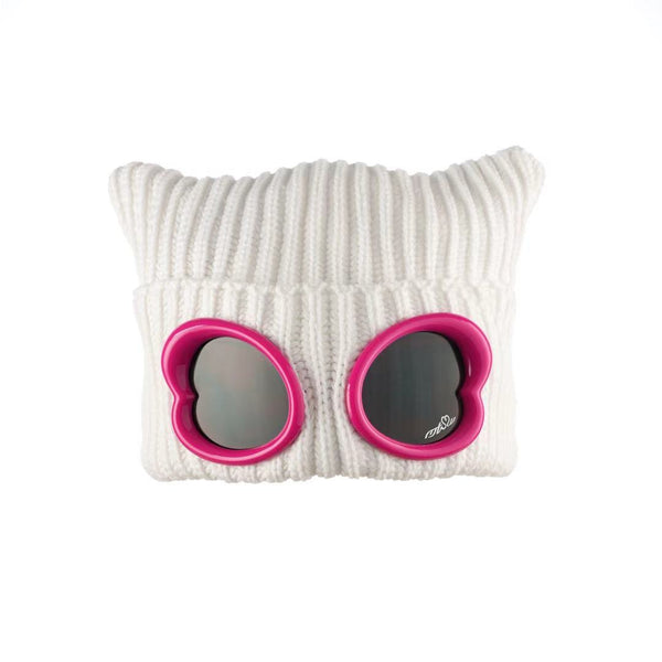 METASWEETY Original Cat Ear Heart Knitted Cap (New Style) - aespa Ningning Same Style--White  VJSNEAKER