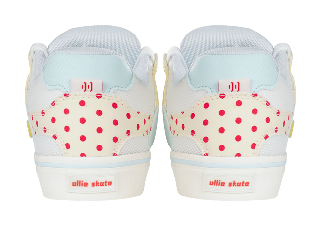 Ollieskate Slip Resistant And Abrasion Resistant Support Low top Skateboard Shoes Unisex Yellow Blue 