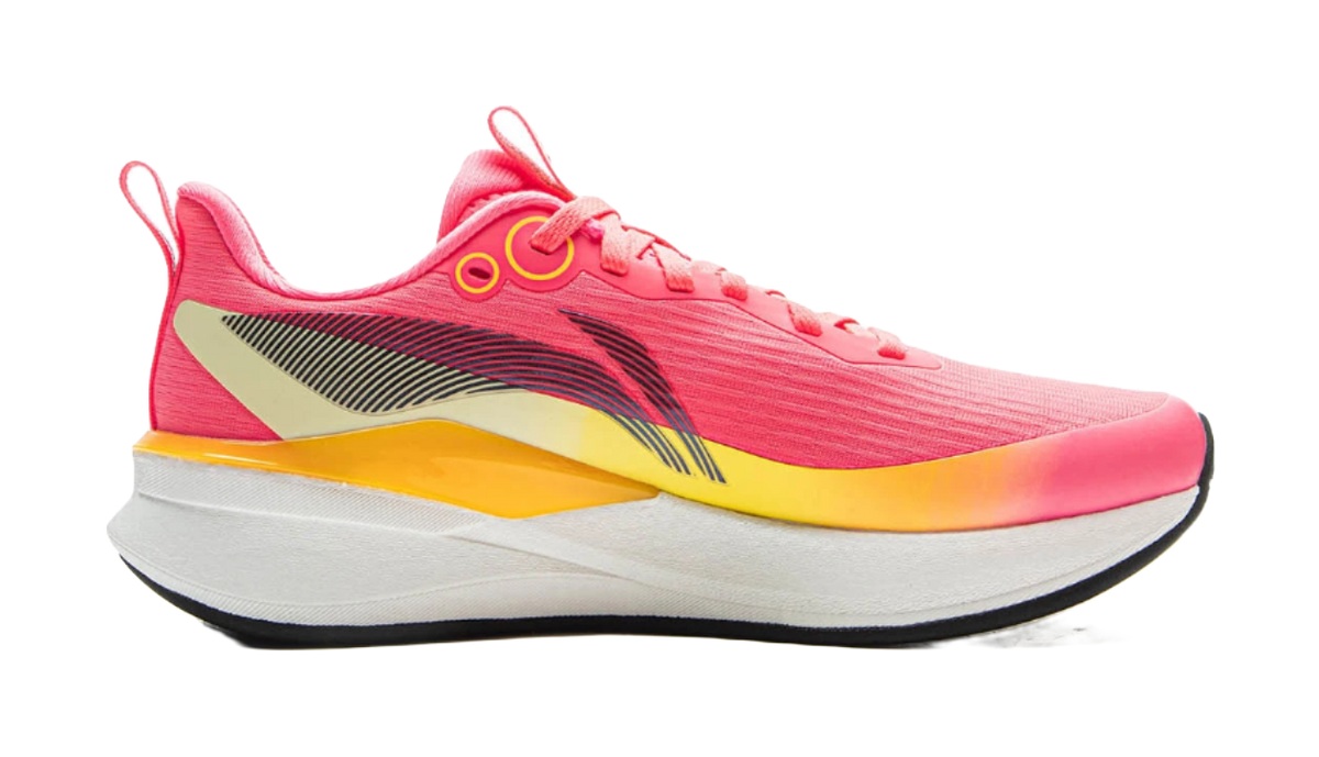 Li Ning Children's Red Rabbit 8 PRO PU (Polyurethane) Fabric YOUNG Fashionable and Versatile Children's Running Shoes Fluorescent Rose Powder/Lemon Yellow Children's Edition  VJSNEAKER