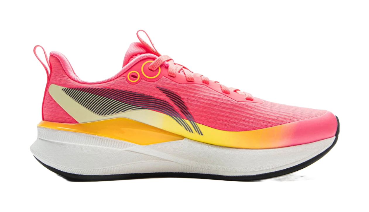 Li Ning Children's Red Rabbit 8 PRO PU (Polyurethane) Fabric YOUNG Fashionable and Versatile Children's Running Shoes Fluorescent Rose Powder/Lemon Yellow Children's Edition  VJSNEAKER