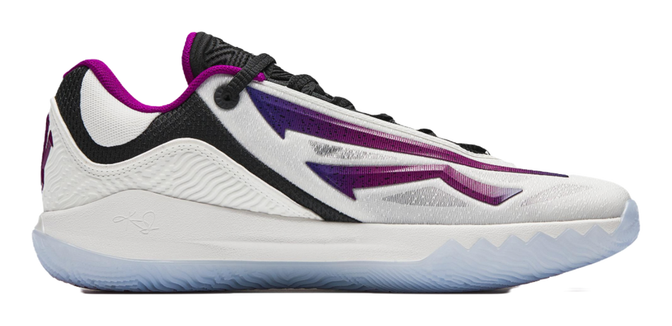 Anta KAI SPEED 2 Low top Mid Rise X Silhouette Nylon Plate A SHOCK PRO Basketball Shoes Men's White Black Purple