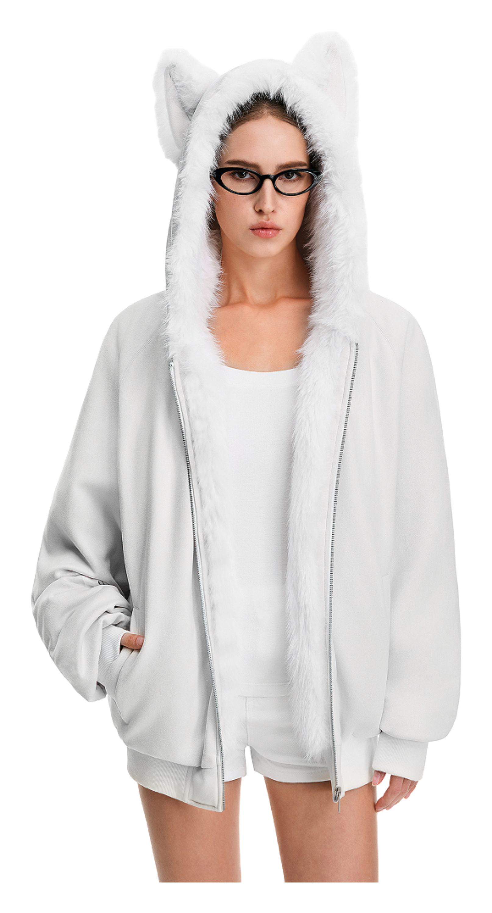 FDR Puffer Jackets Unisex Fur Collar Moderate  vjsneaker.com