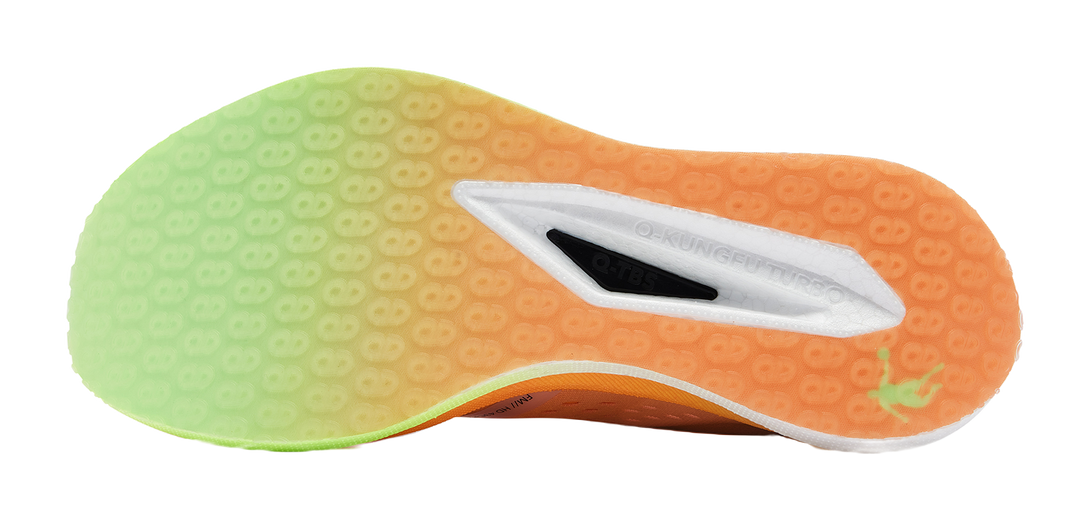 QIAODAN Strong Winds SE Anti Slip And Wear Resistant Breathable Low Top Marathon Running Shoes Men's Orange Green 