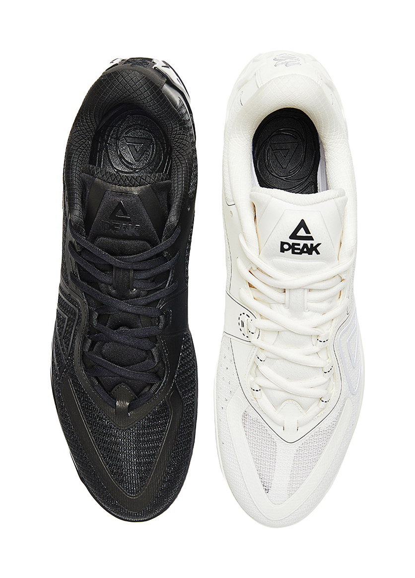 PEAK Wushuang Slip Resistant, Abrasion Resistant, Breathable Low Top Basketball Shoes Mens Black And White Mismatched  VJSNEAKER