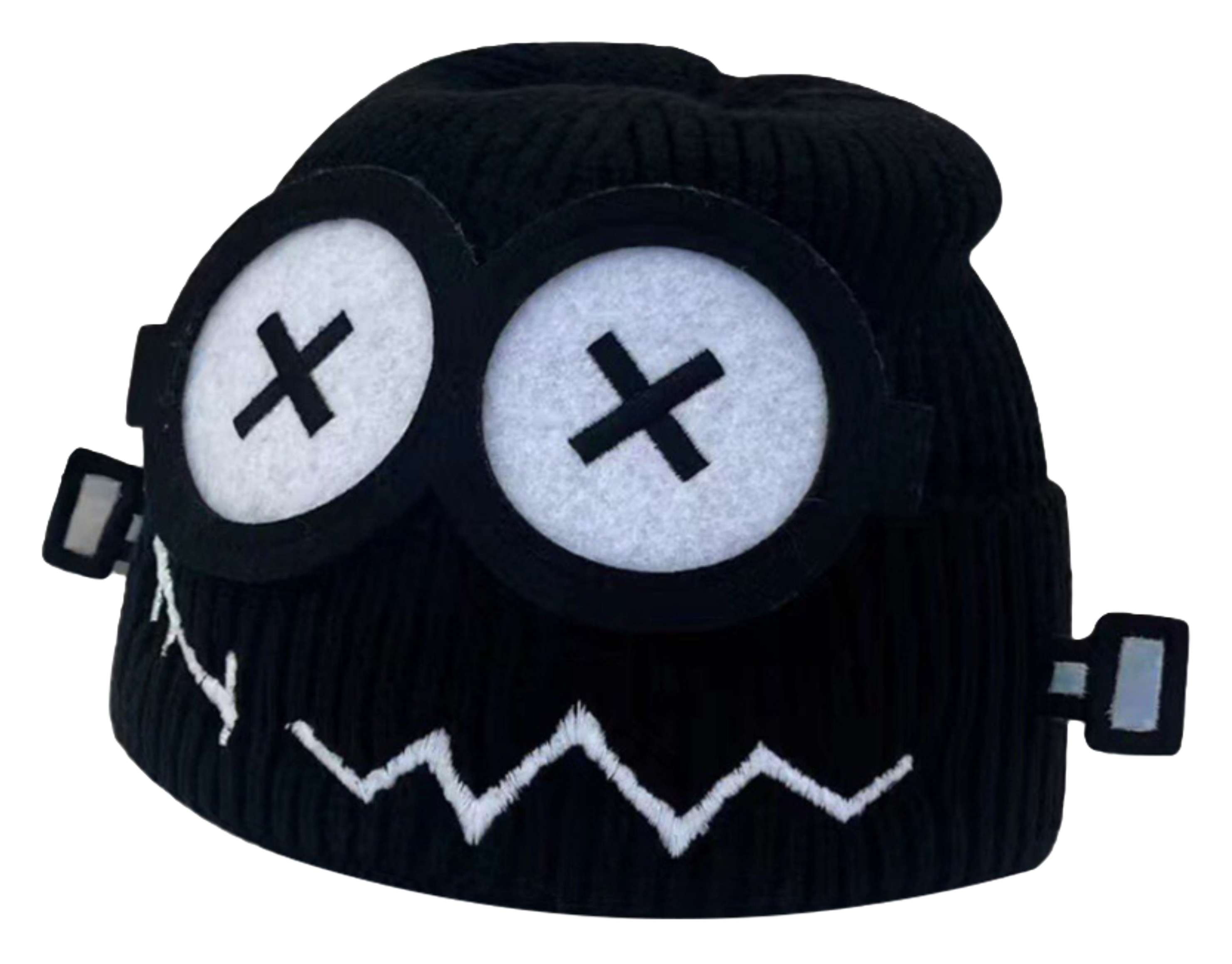 【 Essential for Autumn and Winter 】 IOTS Cute xx Eye Robot Funny Windproof, Warm, Commuting Versatile Polyester Woolen Hat for Men and Women Same Style Couple's Gift for Boys and Girls  vjsneaker.com