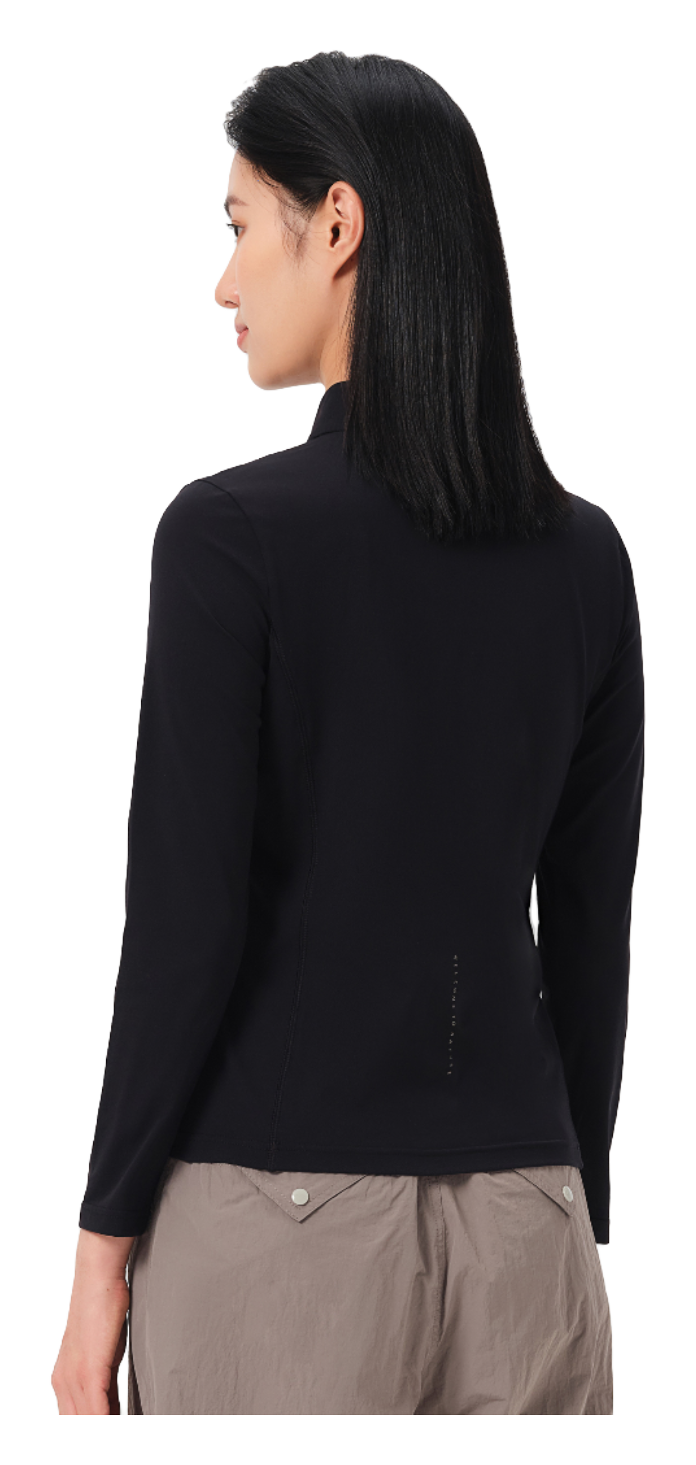 Boxi and PELLIOT outdoor sports antibacterial fabric, quick drying, comfortable, soft, wrinkle resistant stand collar, slim fit, hiking, hiking, running, breathable, fashionable, versatile, long sleeved hoodie, base coat, T-shirt for women  vjsneaker.com