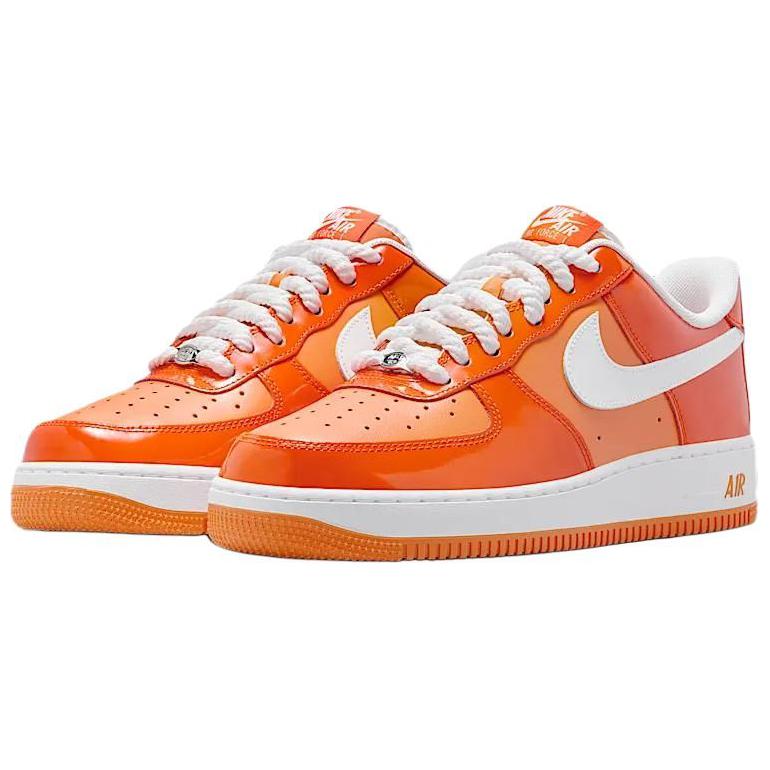 Nike Air Force 1 Low 07 Orange White Patent  vjsneaker.com